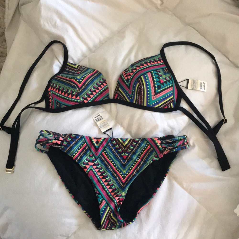 Neon Aztec patterned L Space bikini